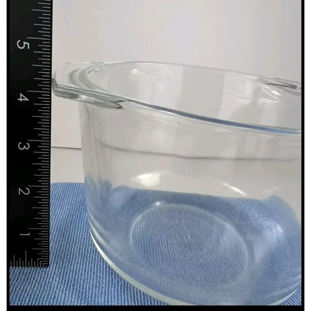 Pyrex #343 Clear Glass 70's Mixing Bowl Straight Sides 1.5 Quart Ovenware USA